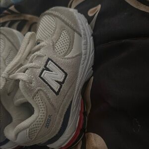 Classic White and Navy Kids Sneakers